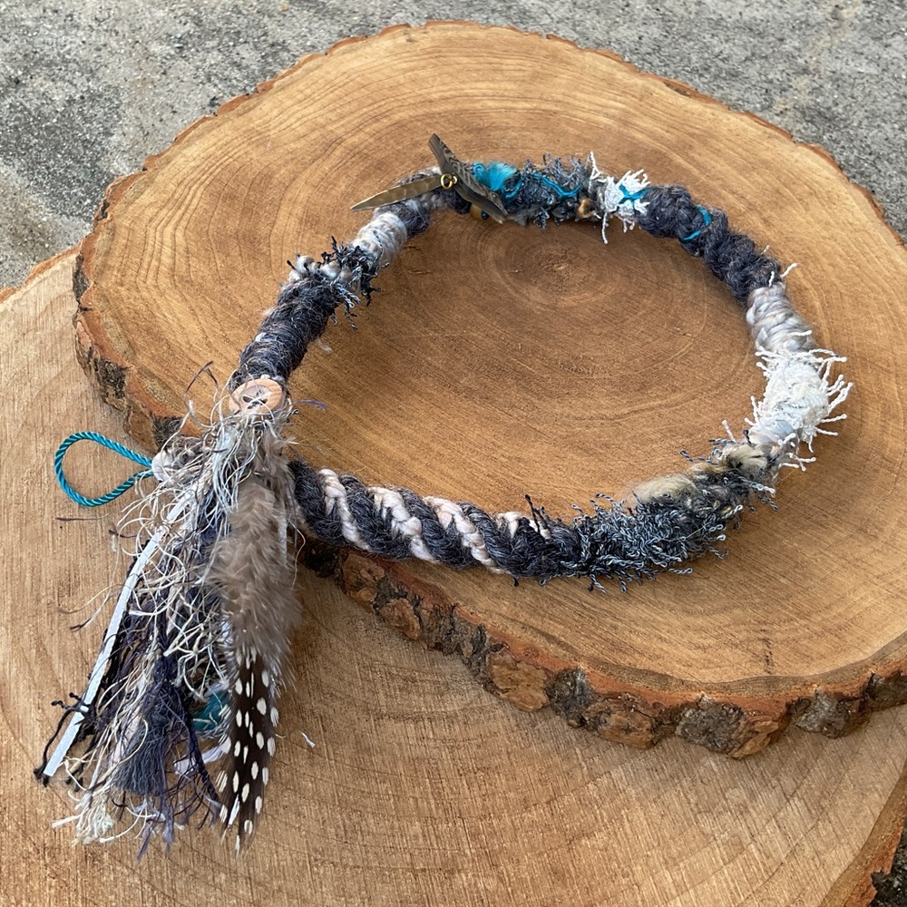 Thick woven dread wrap,clip in bohemian dreadlocks,hippie hair jewelry,hair art